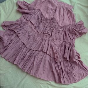 Chic Mauve Ruffled Midi Skirt